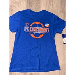 MLS FC Cincinnati Girls Royal Blue Graphic T-Shirt Size L 10-12 New NWT